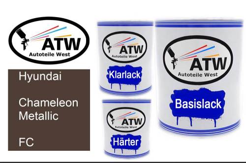 Hyundai, Chameleon Metallic, FC: 1L Lackdose + 1L Klarlack + 500ml Härter - Set, von ATW Autoteile West.